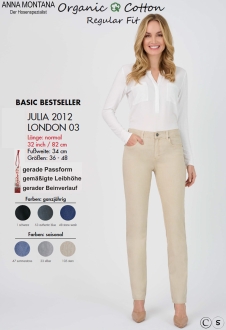 Julia 2012 Basic Normal long / Pants/Jeans in sizes 36 to 48 / Stretch/ANNA MONTANA